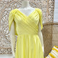 Vintage 70s Elegant Goddess Cottagecore Boho Yellow Maxi Cape Dress XS/S