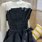Victor Costa Vintage 1970s Structural Disco Era Black Cocktail Party Dress XS
