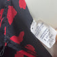 Vintage 80s Banded Gathered Butterfly Novelty Print Dress XS