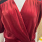 80s Velour Metallic Disco Vintage V Neck Jumpsuit L