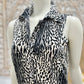 80s Vintage White Leopard Print Sexy Maxi Dress M/L