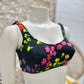 70s Vintage Adjustable Hippie Colorful Floral Bra Top Bikini XS/S