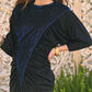 Vintage 80s Disco Electric Blue Metallic Ruched Mini Dress M
