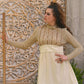 Mod 60s Vintage Mini Gold Metallic Lurex Mini Dress M