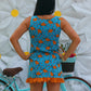 Vintage 70s Novelty Print Floral Turtles Mini Dress S