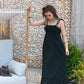 Vintage 70's Jody T Smocked Embroidered Maxi Dress S