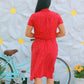 Vintage 70s Floral Red Lanz Sundress and Jacket XS