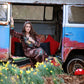60's Bohemian Velvet Paisley Hooded Caftan Dress S