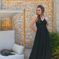 Vintage 70s Black Maxi Dress XS Slinky Disco 1970s Evening Gown