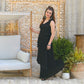 Vintage 70s Grecian Goddess Peplum Evening Maxi Dress S