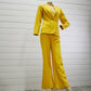Rare Vintage 70s Condor California Canary Yellow Pantsuit S