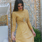 Vintage 60s Mod Shimmering Gold Lurex Evening Maxi Dress M