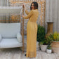 Vintage 60s Mod Shimmering Gold Lurex Evening Maxi Dress M