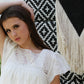 Vintage 70s French Sewn Flutter Sleeve Gown Mini Dress L