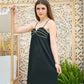 Vintage 70s Bill Tice Empire Smocked Gold Metallic Maxi Evening Dress L/XL