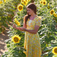 Vintage 60s Floral Hippie Bohemian Empire Maxi Dress XS