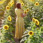 Vintage 60s Floral Hippie Bohemian Empire Maxi Dress XS