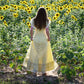 Vintage 60s Floral Hippie Ruffled Lace  Empire Maxi Dress S