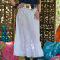 Vintage 70s Ivory Eyelet Lace Ruffle Midi Slip Skirt S/M