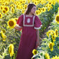 Vintage 70s Lace Silhouette Cameo Dolman Sleeve Hippie Maxi Dress M