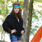 Vintage 80s Black Fringe Suede Leather Corset Jacket Coat M