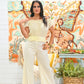 Vintage 70s Cream Lace Slinky Sexy Sheer Jumpsuit S/M