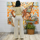 Vintage 70s Cream Lace Slinky Sexy Sheer Jumpsuit S/M