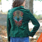 Vintage 90s Hunter Green Embroidered Velveteen Deer Blazer Jacket
