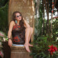 Vintage 70s Floral Bohemian Ethnic Border Print Sundress XXS