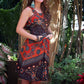 Vintage 70s Floral Bohemian Ethnic Border Print Sundress XXS