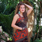 Vintage 70s Floral Bohemian Ethnic Border Print Sundress XXS