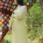 Vintage 70s Empire Lace Gunne Sax Style Yellow Maxi Dress XS