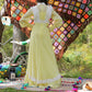 Vintage 70s Empire Lace Gunne Sax Style Yellow Maxi Dress XS