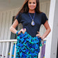 Vintage 80s Tiered Ruffle Floral Peplum Mini Dress M