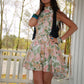 Vintage Dress 1980s High Low Rose Floral Mini M