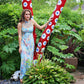 Vintage 70s Blue Floral Cage Top Empire Maxi Dress XS