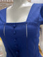 Vintage 70s Flutter Sleeve Sexy Sheer Peplum Navy Mini Dress S
